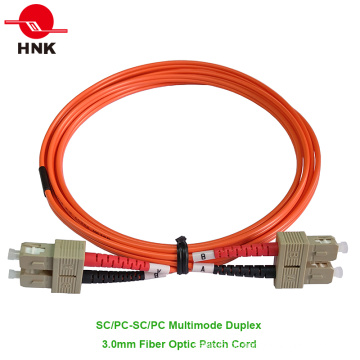 SC / PC-SC / PC Multimode 62.5 Om1 Duplex 3.0mm Faseroptik Patchkabel